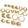 Women's Geometric Stainless Steel Earrings With Gold Electroplated Finish Simple Trendy Non Fading Jewelry