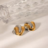 Women's Geometric Stainless Steel Earrings With Ins Style And Electroplating Design