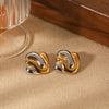 Women's Geometric Stainless Steel Earrings With Ins Style And Electroplating Design