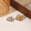 Women's Geometric Stainless Steel Earrings With Ins Style And Electroplating Design