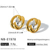 Women's Geometric Stainless Steel Earrings With 18K Gold Vacuum Plating Irregular Ins Style Fashion Jewelry