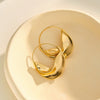 Women’s Geometric Stainless Steel Earrings With 18K Gold Vacuum Plating Simple Retro Style
