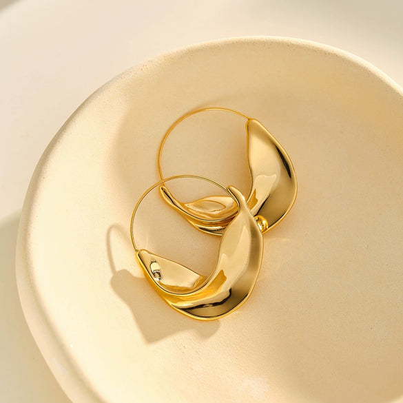 Women’s Geometric Stainless Steel Earrings With 18K Gold Vacuum Plating Simple Retro Style