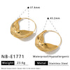 Women’s Geometric Stainless Steel Earrings With 18K Gold Vacuum Plating Simple Retro Style