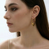 Women’s Geometric Stainless Steel Earrings With 18K Gold Vacuum Plating Simple Retro Style