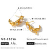 Women's Geometric Stainless Steel Earrings With 18K Vacuum Plating And Zircon Rhinestone Accents Vintage Light Luxury Style
