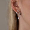 Women's Geometric Stainless Steel Earrings With Titanium Steel Posts Vacuum Pvd Gold Plating And Sparkling Zircon Accents