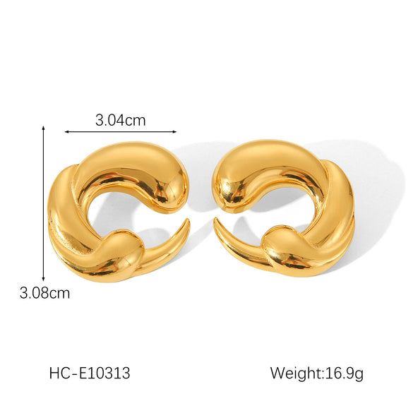 Women's Geometric Stainless Steel Electroplated Earrings