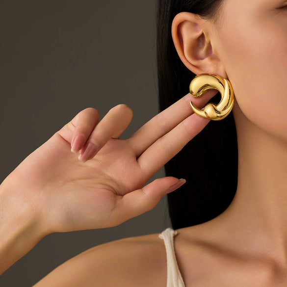 Women's Geometric Stainless Steel Electroplated Earrings