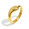 Women's Geometric Stainless Steel Electroplated 18K Gold Snake Head Eye Fingerprint Ring Luxury Hand Jewelry