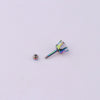 Women's Geometric Stainless Steel Electroplated Sixclaw Round Zircon Ear Studs