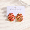 Women's Geometric Stainless Steel Enamel Drip Glaze Drop Earrings Elegant Light Luxury Fashion Jewelry