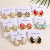 Women's Geometric Stainless Steel Enamel Drip Glaze Drop Earrings Elegant Light Luxury Fashion Jewelry
