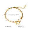 Women's Geometric Stainless Steel Freshwater Pearl Bracelet With Electroplating Style