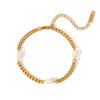 Women's Geometric Stainless Steel Freshwater Pearl Bracelet With Electroplating Style