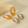 Women's Geometric Stainless Steel Gold Plated Electroplated Hollow Earrings