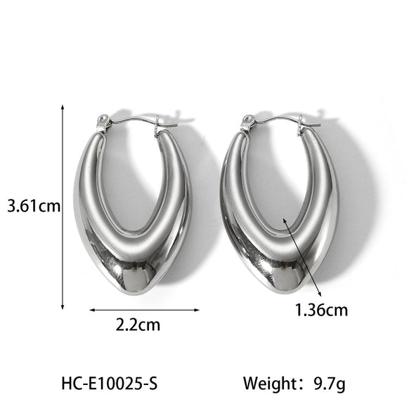 Women's Geometric Stainless Steel Gold Plated Electroplated Hollow Earrings