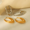 Women's Geometric Stainless Steel Gold Plated Electroplated Hollow Earrings