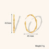 Women's Geometric Stainless Steel Goldplated Open Bamboo Knot Hoop Earrings Statement Jewelry