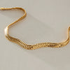 Women's Geometric Stainless Steel Jewelry Set With Vacuum Gold Plated Chain Necklace And Bracelet