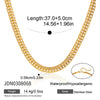 Women's Geometric Stainless Steel Jewelry Set With Vacuum Gold Plated Chain Necklace And Bracelet