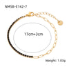 Women's Geometric Stainless Steel 18K Electroplated Fine Diamond Bracelet