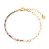 Women's Geometric Stainless Steel 18K Electroplated Fine Diamond Bracelet