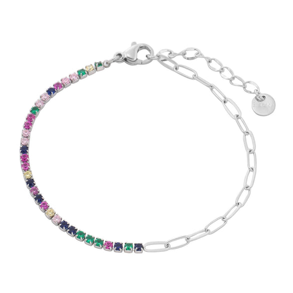 Women's Geometric Stainless Steel 18K Electroplated Fine Diamond Bracelet
