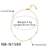 Women's Geometric Stainless Steel Necklace And Bracelet Set With Zircon Inlay And 18K Vacuum Plated Finish