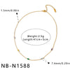 Women's Geometric Stainless Steel Necklace And Bracelet Set With Zircon Inlay And 18K Vacuum Plated Finish