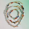 Women's Geometric Stainless Steel Necklace With Acrylic Pearl Pendant And Pvd Vacuum Gold Plating