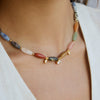 Women's Geometric Stainless Steel Necklace With Acrylic Pearl Pendant And Pvd Vacuum Gold Plating