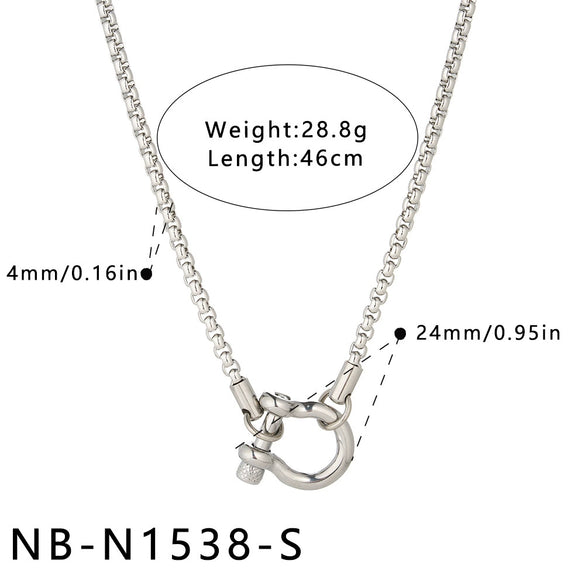 Women's Geometric Stainless Steel Necklace With 18K Gold Vacuum Plating And Regular Chain Light Luxury Fashion Jewelry