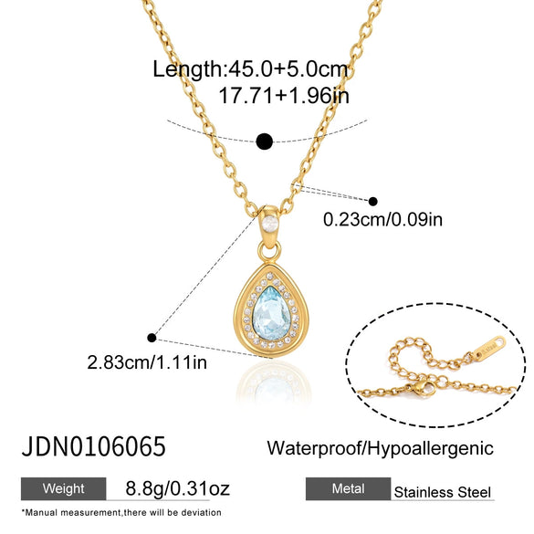 Women's Geometric Stainless Steel Necklace With Pvd Gold Plated Finish And Lobster Clasp