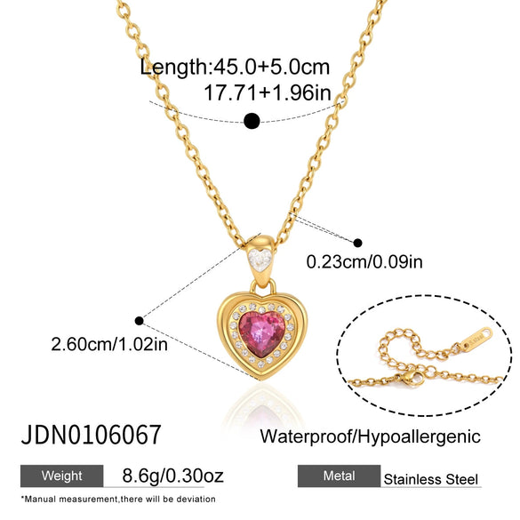 Women's Geometric Stainless Steel Necklace With Pvd Gold Plated Finish And Lobster Clasp