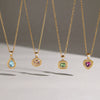 Women's Geometric Stainless Steel Necklace With Pvd Gold Plated Finish And Lobster Clasp