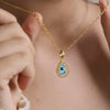 Women's Geometric Stainless Steel Necklace With Pvd Gold Plated Finish And Lobster Clasp