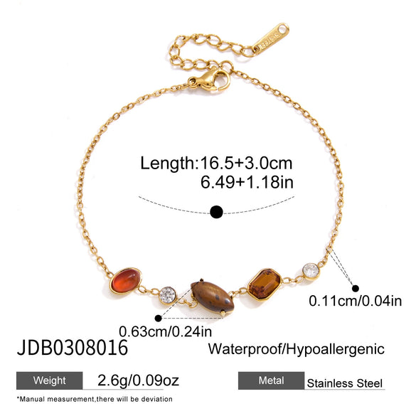 Women's Geometric Stainless Steel Necklace With Pvd Vacuum Gold Plated Finish And Lobster Clasp