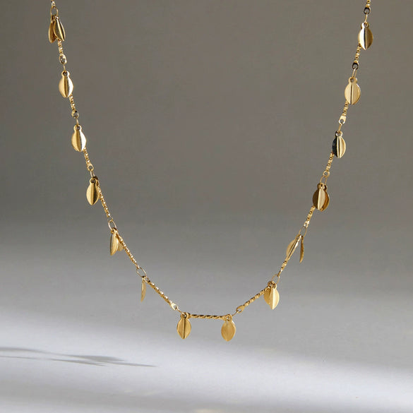 Women's Geometric Stainless Steel Necklace With Pvd Vacuum Gold Plating Regular Chain And Lobster Clasp