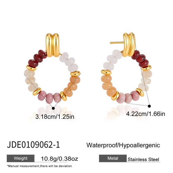 Women's Geometric Stainless Steel Necklace With Pvd Vacuum Gold Plating Regular Chain And Lobster Clasp