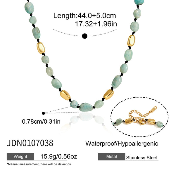 Women's Geometric Stainless Steel Necklace With Pvd Vacuum Gold Plating Regular Chain And Lobster Clasp