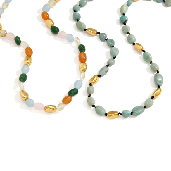 Women's Geometric Stainless Steel Necklace With Pvd Vacuum Gold Plating Regular Chain And Lobster Clasp