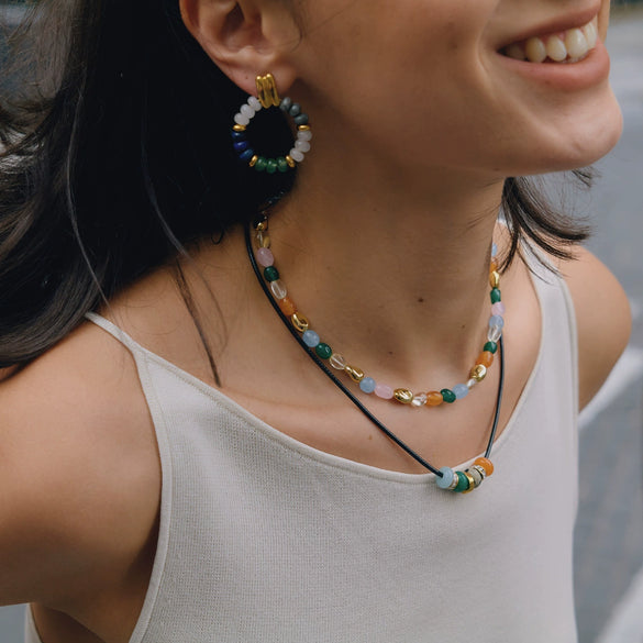 Women's Geometric Stainless Steel Necklace With Pvd Vacuum Gold Plating Regular Chain And Lobster Clasp