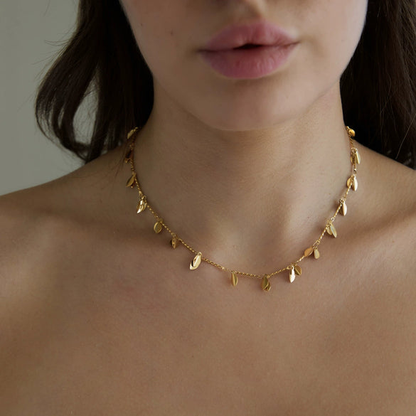 Women's Geometric Stainless Steel Necklace With Pvd Vacuum Gold Plating Regular Chain And Lobster Clasp