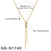 Women's Geometric Stainless Steel Necklace With Rhinestones 18K Vacuum Plated Non Fading Fashion Commuter Accessory