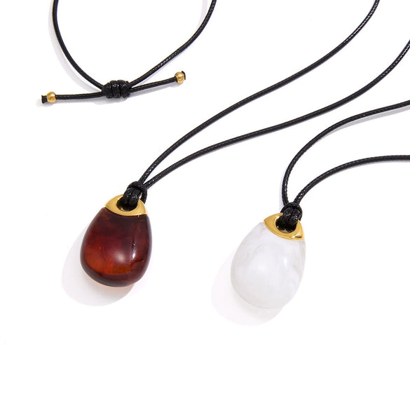 Women's Geometric Stainless Steel Necklace With Vacuum Gold Plated Chain And Lobster Clasp