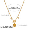 Women's Geometric Stainless Steel Necklace With Zircon And Rhinestone Inlay Simple 18K Vacuum Plated Non Fading Jewelry