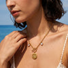 Women's Geometric Stainless Steel Necklace With Zircon And Rhinestone Inlay Simple 18K Vacuum Plated Non Fading Jewelry