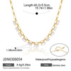Women's Geometric Stainless Steel Necklace With Zircon Detail And Pvd Vacuum Gold Plating Lobster Clasp Wholesale Jewelry