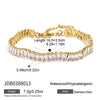 Women's Geometric Stainless Steel Necklace With Zircon Detail And Pvd Vacuum Gold Plating Lobster Clasp Wholesale Jewelry